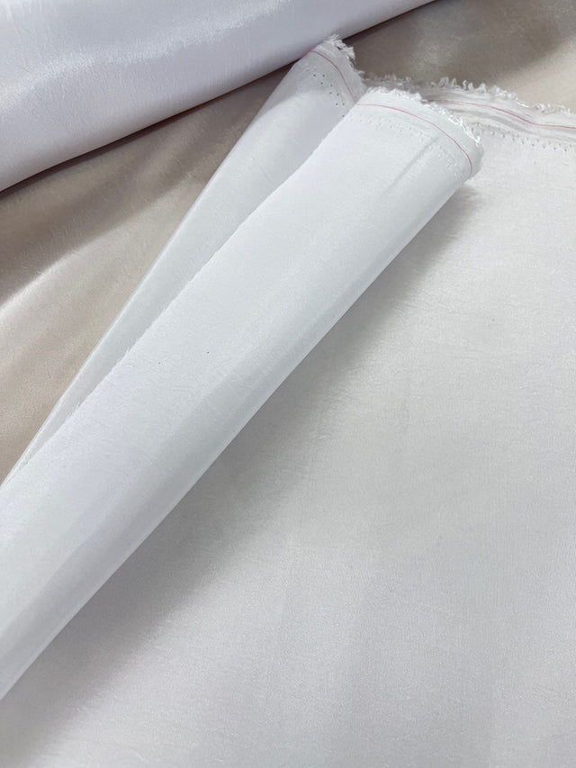 Taffeta 100 Percent Polyester Fabric - White Solid, 58/59" Width (1 Yard)