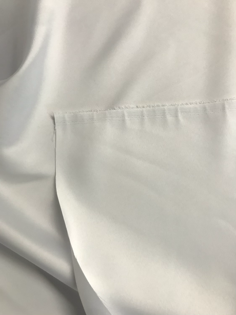 Dull Satin (Peau De Soie) Polyester Fabric - White, 58-59" Width (1 Yard)
