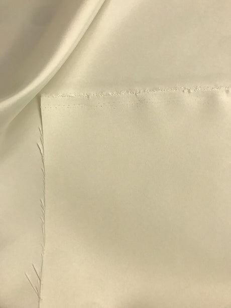 Peau De Soie Dull Satin Polyester Fabric - Light Ivory Matte Finish, 58/59" Width (1 Yard)
