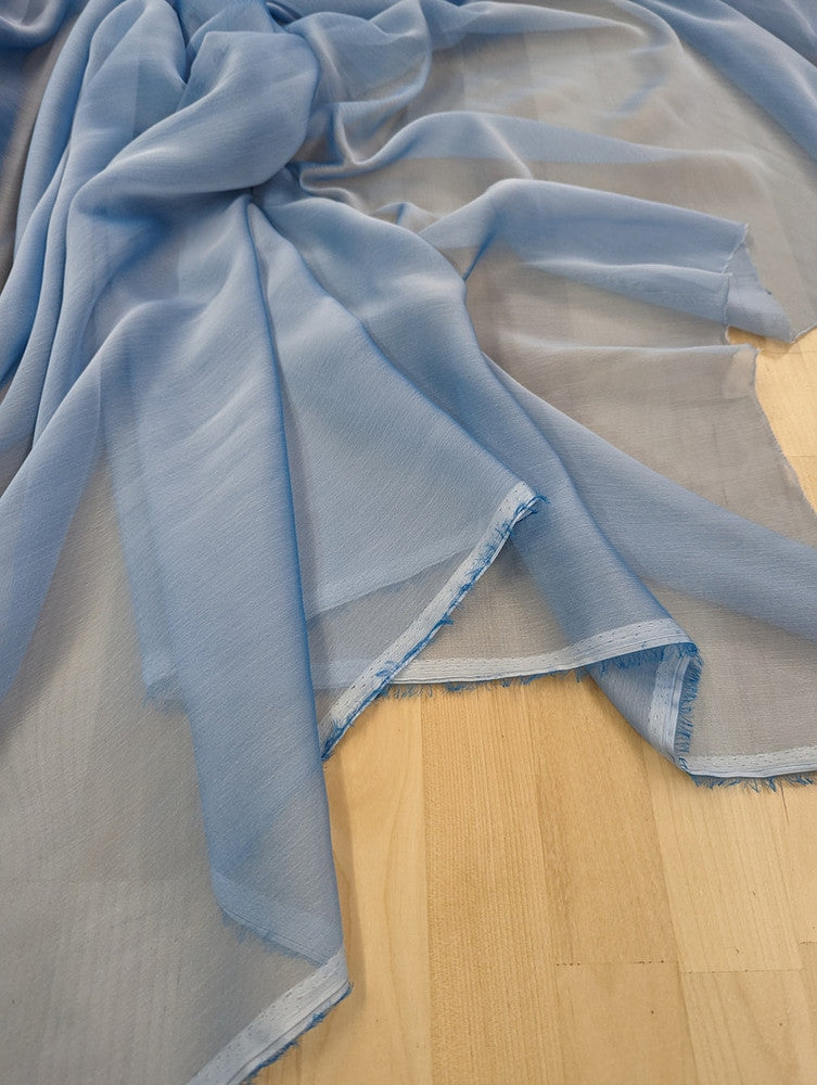 Two Tone Chiffon Polyester Fabric - Light Blue, 58/59" Width (1 Yard)