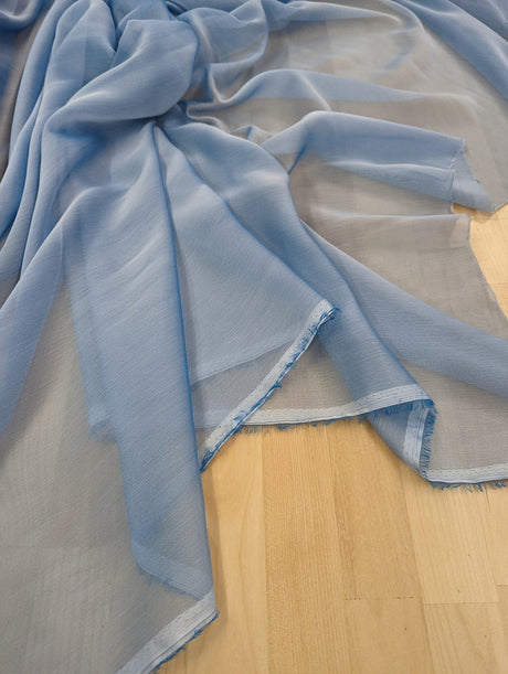 Two Tone Chiffon Polyester Fabric - Light Blue, 58/59" Width (1 Yard)
