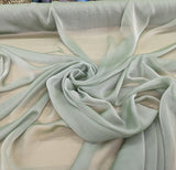 Two Tone Chiffon Polyester Fabric - Sage Green, 58/59" Width (1 Yard)