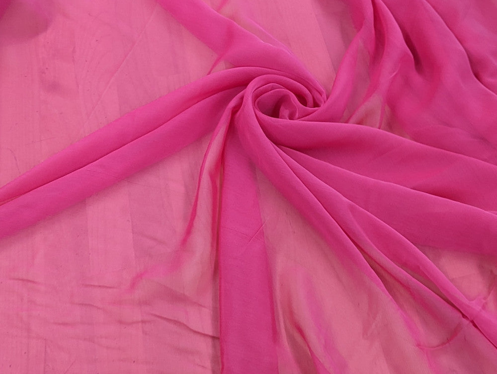 Two Tone Chiffon Polyester Fabric - Hot Pink, 58/59" Width (1 Yard)