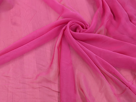 Two Tone Chiffon Polyester Fabric - Hot Pink, 58/59" Width (1 Yard)
