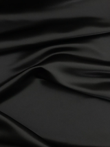 Dull Satin (Peau De Soie) Polyester Fabric - Black, 58/59" Width (1 Yard)