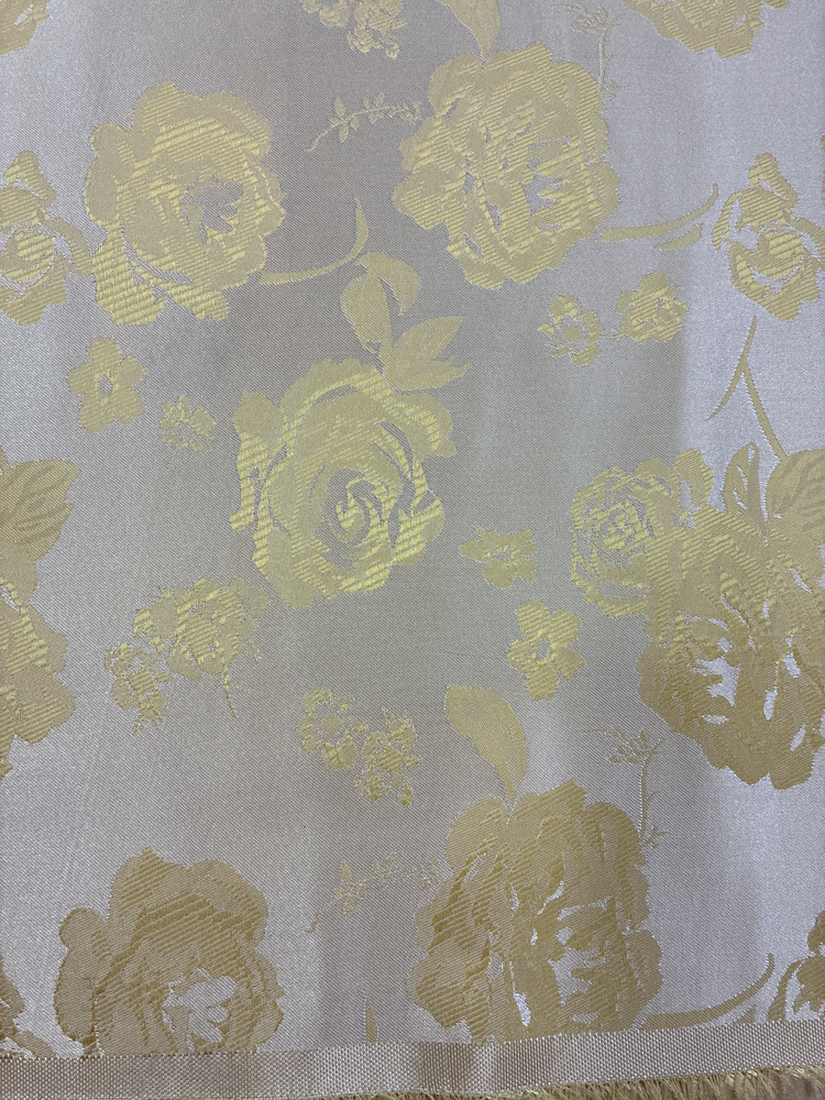 Flower Jacquard Brocade Polyester Fabric - Floral Pattern, 58/59" Width, 5 Colors (1 Yard)