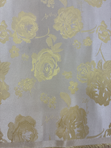 Flower Jacquard Brocade Polyester Fabric - Floral Pattern, 58/59" Width, 5 Colors (1 Yard)