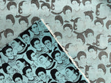 Robert Kaufman Frida Cotton Fabric - Blue Frida Face Print, 44/45" Width (1 Yard)