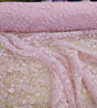 Daisy Bridal Lace Polyester Fabric - White, Off White, Pink, Small Flower Embroidery With Clear Sequins, 50-51" Width (1 Yard)