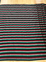 Zapata Tri Color Acrylic Fabric - Black With White, Red And Green Horizontal Stripes, 30" Width (1 Yard)