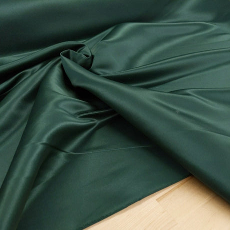 Peau De Soie Dull Satin Polyester Fabric - Dark Hunter Green, 58/59" Width (1 Yard)