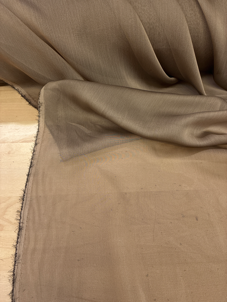 Two Tone Polyester Chiffon Fabric - Mocha Two-Tone, 58/59" Width (1 Yard)