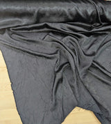 Black Crushed Charmeuse Polyester Fabric - Black, Crushed Finish, 54" Width (1 Yard)
