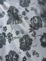 Flower Jacquard Brocade Polyester Fabric - Floral Pattern, 58/59" Width, 5 Colors (1 Yard)