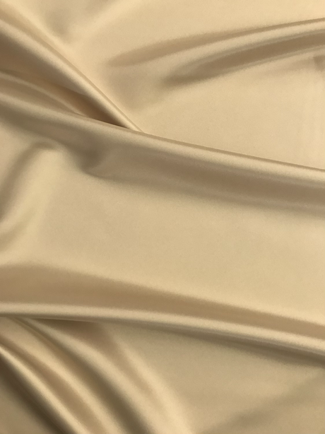 Peau De Soie Dull Satin Polyester Fabric - Champagne, Matte Finish, 58/59" Width (1 Yard)