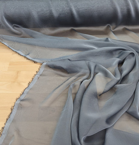 Two Tone Chiffon 100 Percent Polyester Fabric - Gray, 58-59" Width (1 Yard)