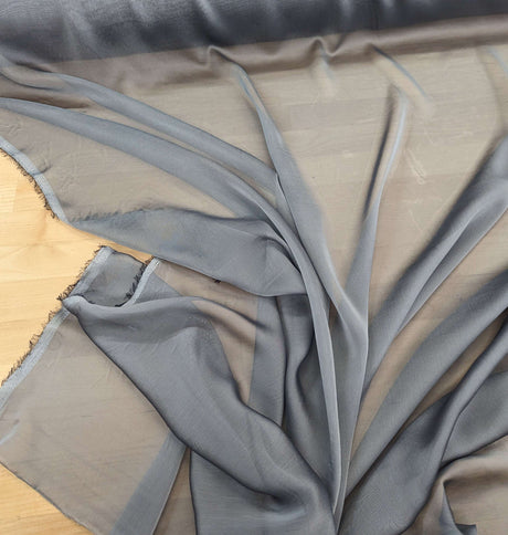 Two Tone Chiffon 100 Percent Polyester Fabric - Gray, 58-59" Width (1 Yard)