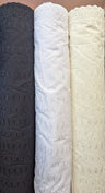 Cotton Eyelet Poly Cotton Fabric - Assorted Colors, Floral Eyelet Embroidery, Scalloped Borders, 44/45" Width (1 Yard)