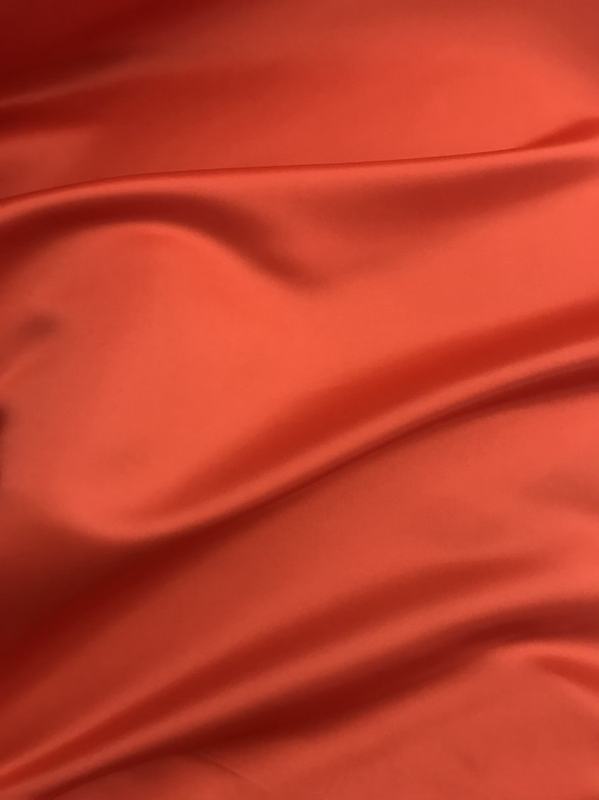 Peau De Soie Dull Satin Polyester Fabric - Burnt Orange, 58/59" Width (1 Yard)