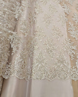 Bridal Lace With Sequins Polyester Lace Fabric - Multiple Colors, Corded Floral, Scalloped Edges, 50/51" Width (1 Yard)