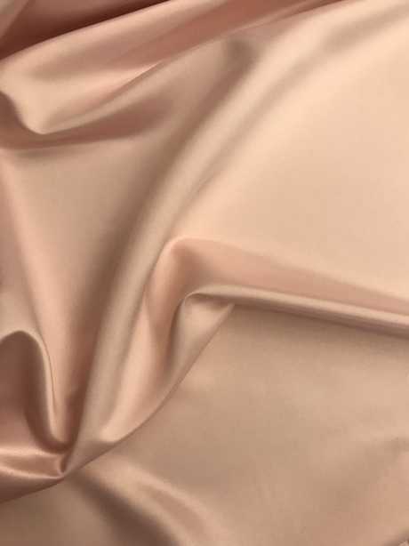 Peau De Soie Polyester Dull Satin Fabric - Blush Pink, 58/59" Width, Medium Weight (1 Yard)