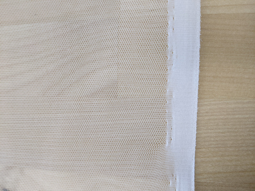 Hard Net Tulle Polyester Fabric - White, 58/59" Width, Medium Stiffness (1 Yard)