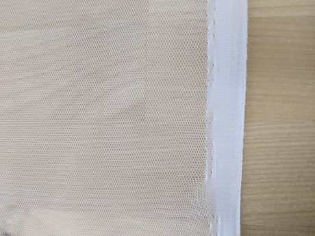 Hard Net Tulle Polyester Fabric - White, 58/59" Width, Medium Stiffness (1 Yard)