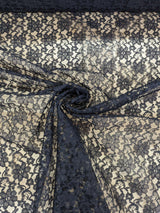 Raschel Lace 100 Percent Polyester Fabric - Floral Pattern, 58/59" Width (1 Yard)