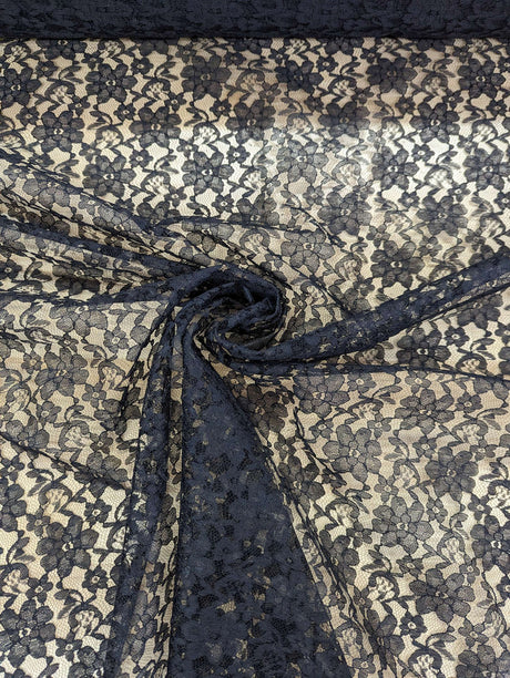 Raschel Lace 100 Percent Polyester Fabric - Floral Pattern, 58/59" Width (1 Yard)