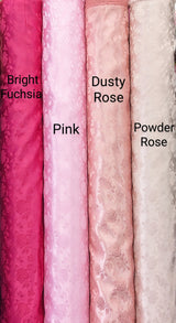 Satin Brocade Polyester Fabric - Multiple Colors, Floral Jacquard, 58/59" Width (1 Yard)