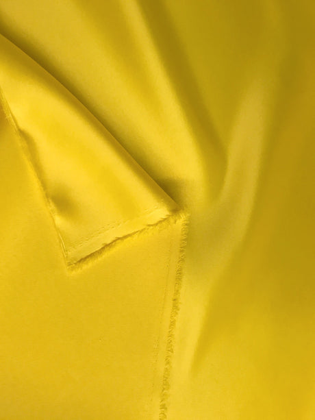 Dull Satin (Peau De Soie) Polyester Fabric - Yellow Matte Finish, 58/59" Width (1 Yard)