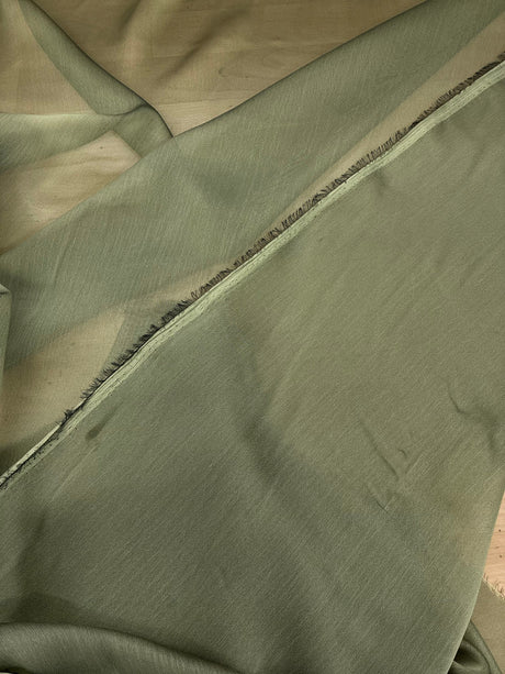 Two Tone Chiffon Polyester Fabric - Olive Green, 58/59" Width (1 Yard)