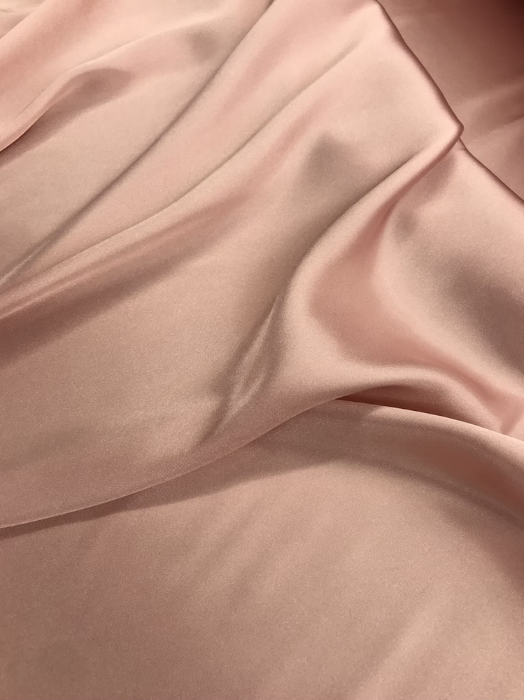 Charmeuse Polyester Fabric - Rose Pink, 58/59" Width (1 Yard)