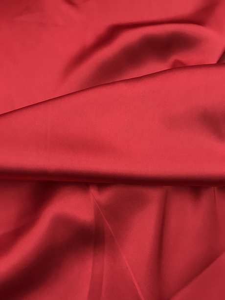 Charmeuse Polyester Fabric - Red, 58/59" Width (1 Yard)