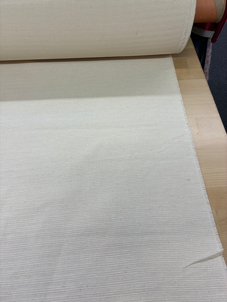 Canvas With Design Cotton Fabric - Natural (Ivory Cream), Heavyweight, 58-59" Width (1 Yard)