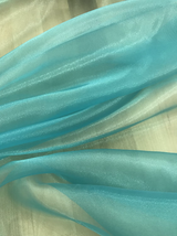 Crystal Organza Polyester Fabric - Turquoise, 58/59" Width (1 Yard)