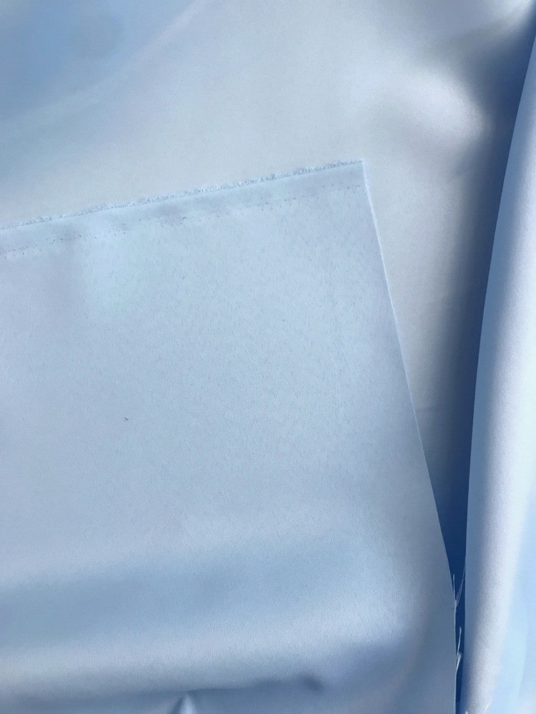 Peau De Soie Dull Satin Polyester Fabric - Baby Blue, 58/59" Width, Medium Weight, Matte Finish (1 Yard)