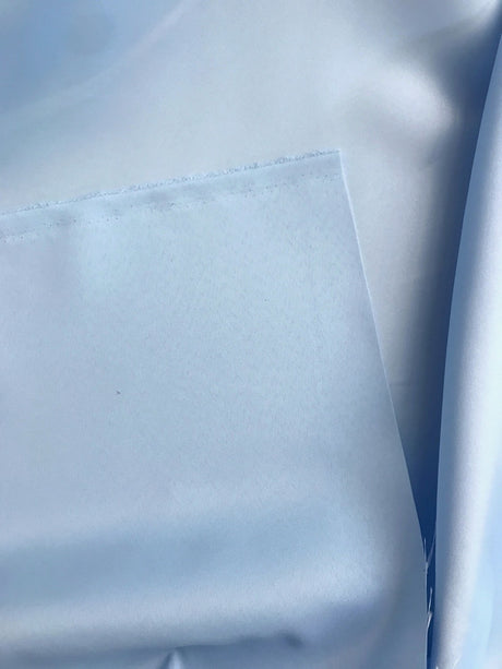 Peau De Soie Dull Satin Polyester Fabric - Baby Blue, 58/59" Width, Medium Weight, Matte Finish (1 Yard)