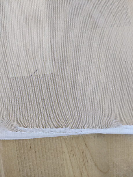Hard Net Tulle Polyester Fabric - White, 58/59" Width, Medium Stiffness (1 Yard)