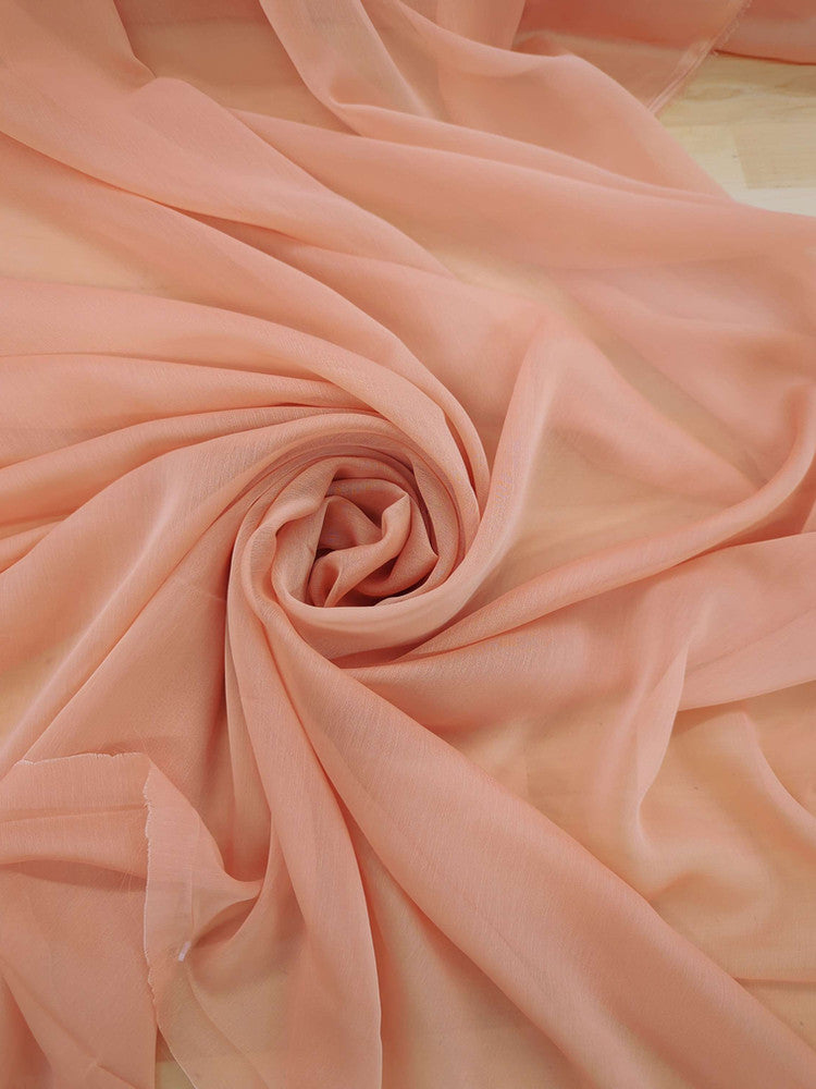 Two Tone Chiffon Polyester Fabric - Peach, Two-Tone, 58/59" Width (1 Yard)