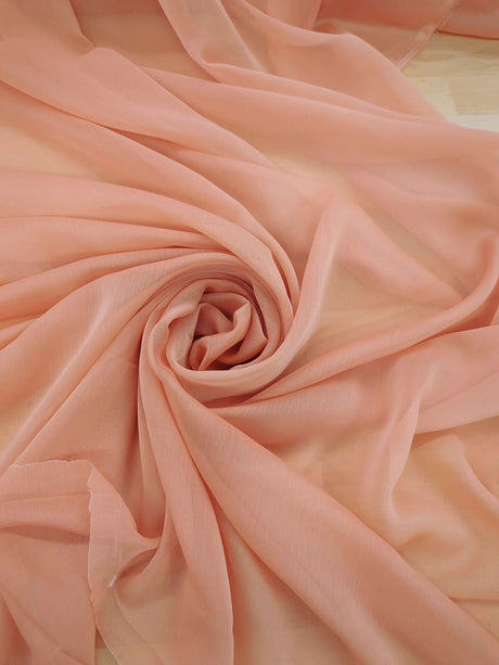 Two Tone Chiffon Polyester Fabric - Peach, Two-Tone, 58/59" Width (1 Yard)