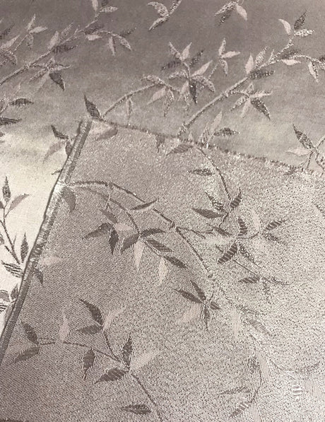 Ice Pink Metallic Vine Polyester Brocade Fabric - Ice Pink, Metallic Silver Vine Pattern, 58/59" Width (1 Yard)