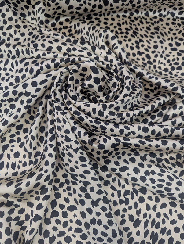 Printed Charmeuse Animal Print 100% Polyester Fabric - Light Brown/Tan Animal Print, 58/59" Width (1 Yard)