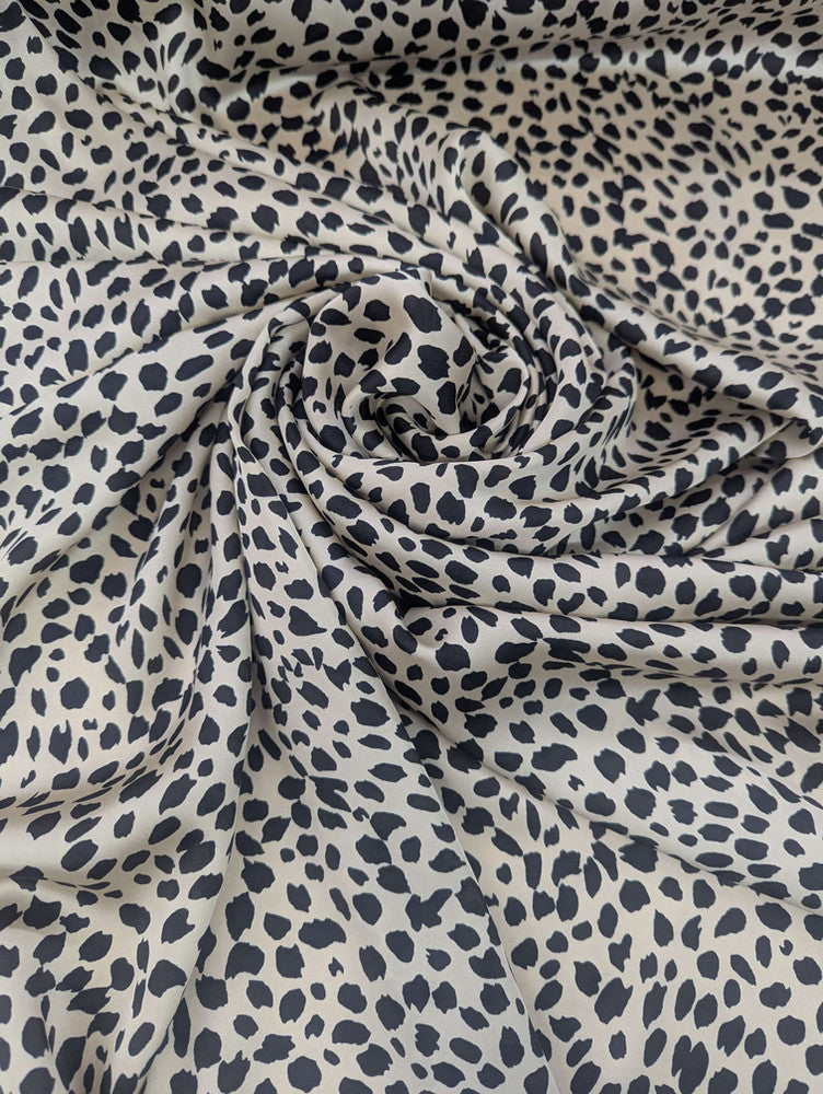 Printed Charmeuse Animal Print 100% Polyester Fabric - Light Brown/Tan Animal Print, 58/59" Width (1 Yard)