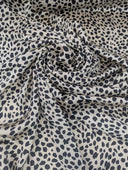 Printed Charmeuse Animal Print 100% Polyester Fabric - Light Brown/Tan Animal Print, 58/59" Width (1 Yard)