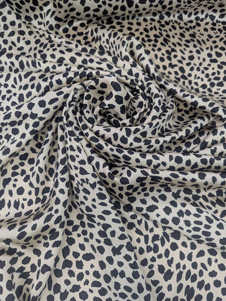 Printed Charmeuse Animal Print 100% Polyester Fabric - Light Brown/Tan Animal Print, 58/59" Width (1 Yard)
