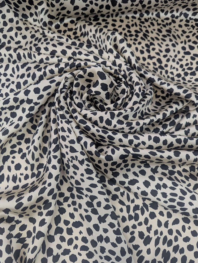 Printed Charmeuse Animal Print 100% Polyester Fabric - Light Brown/Tan Animal Print, 58/59" Width (1 Yard)
