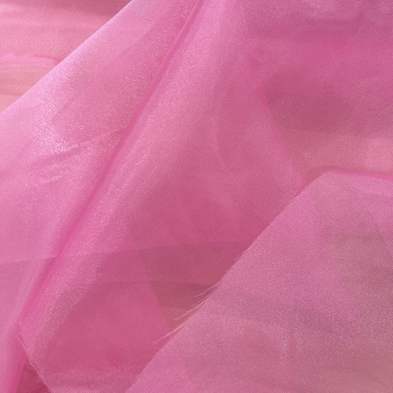 Crystal Organza Polyester Fabric - Bubblegum Pink, 58/59" Width (1 Yard)