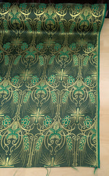 Church Metallic Brocade Wheat And Cross Polyester Brocade Fabric - Green, Red, Gold And Purple, Metallic Cross, Grapes And Wheat Jacquard, 58-59" Width (1 Yard)