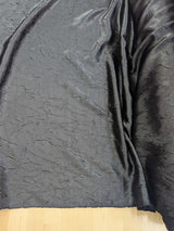Black Crushed Charmeuse Polyester Fabric - Black, Crushed Finish, 54" Width (1 Yard)